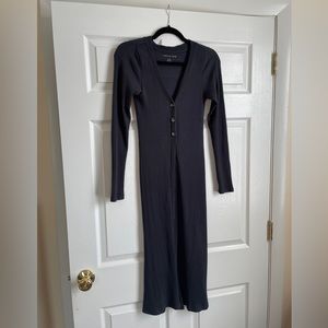 AE Long Plush Washed Black Cardigan W S